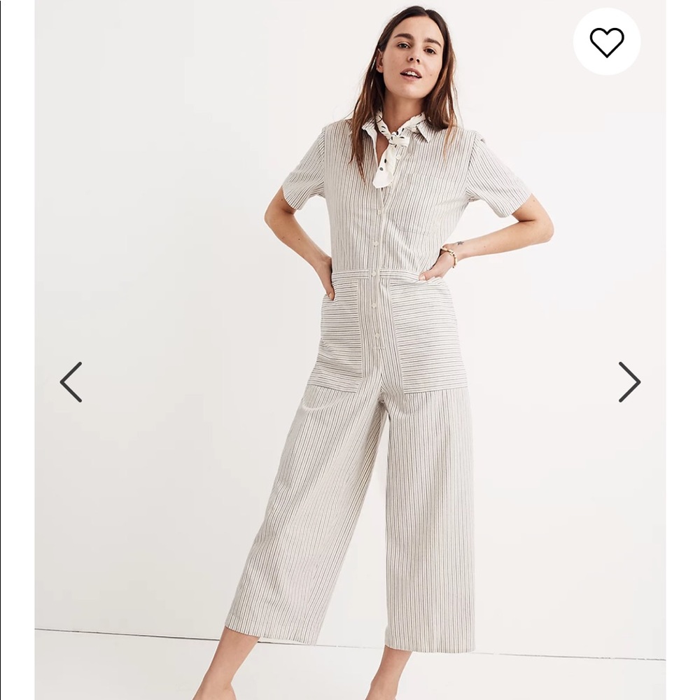 Madewell striped utility jumpsuit